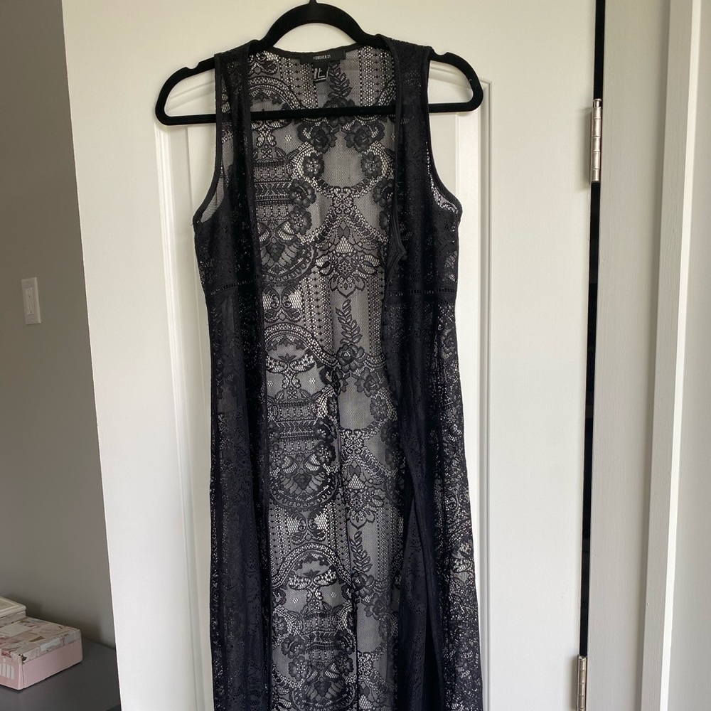 Long laced cover up
